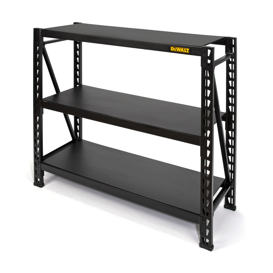 4-Foot Tall, Black Frame 3 Shelf Industrial Storage Rack