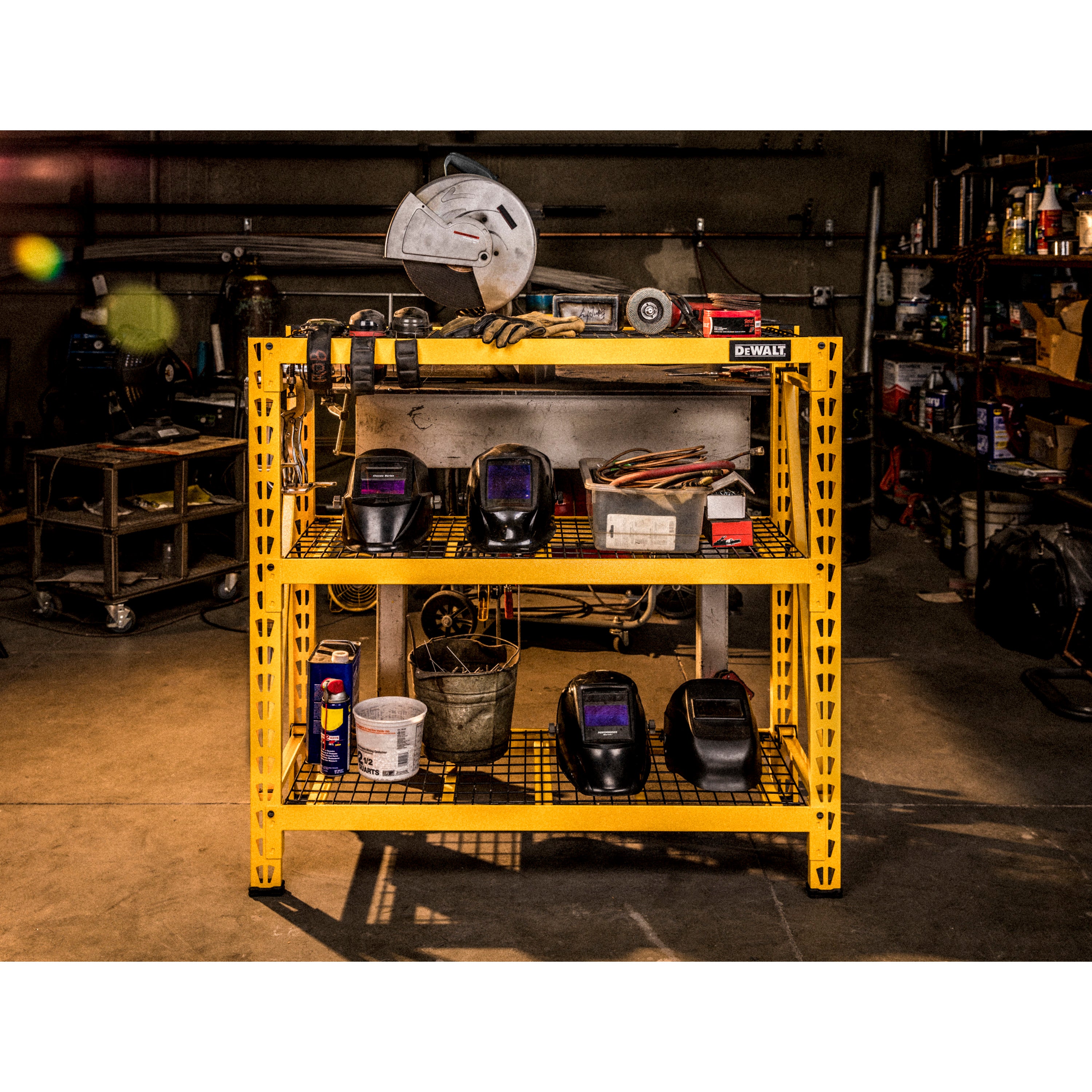 4-Foot Tall, 3 Shelf Steel Wire Deck Industrial Storage Rack