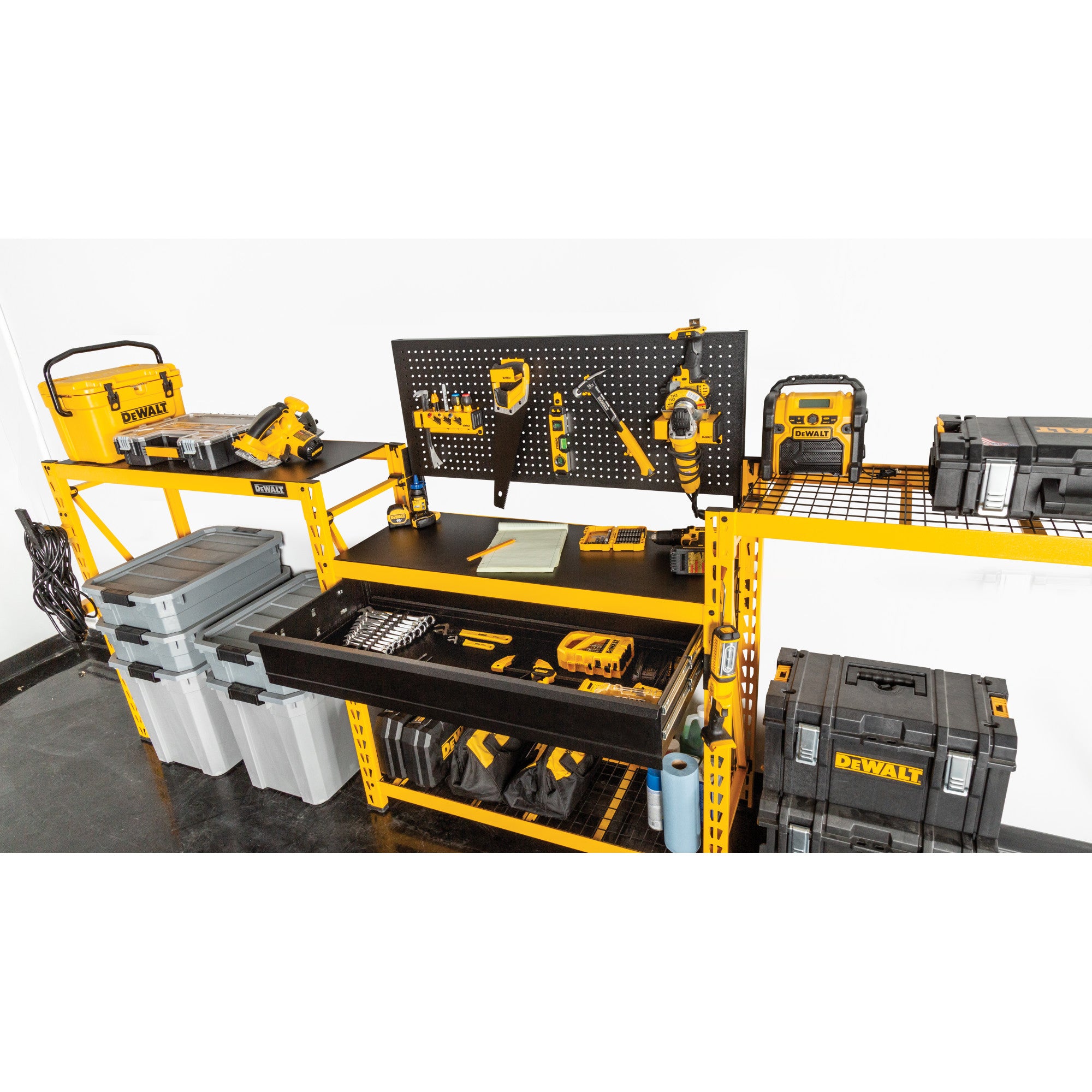 Dewalt 4 Foot Storage And Work Bench Kit Dewalt Shelving